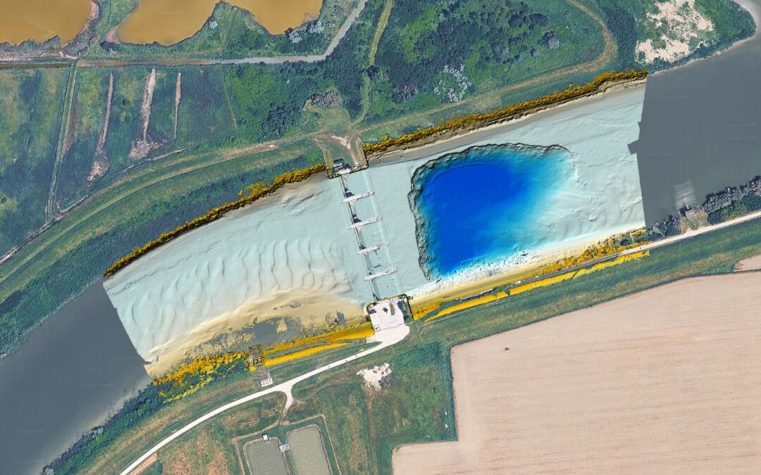 Rilievo batimetrico multibeam e Lidar dei fondali e della chiusa del Reno (CER)
